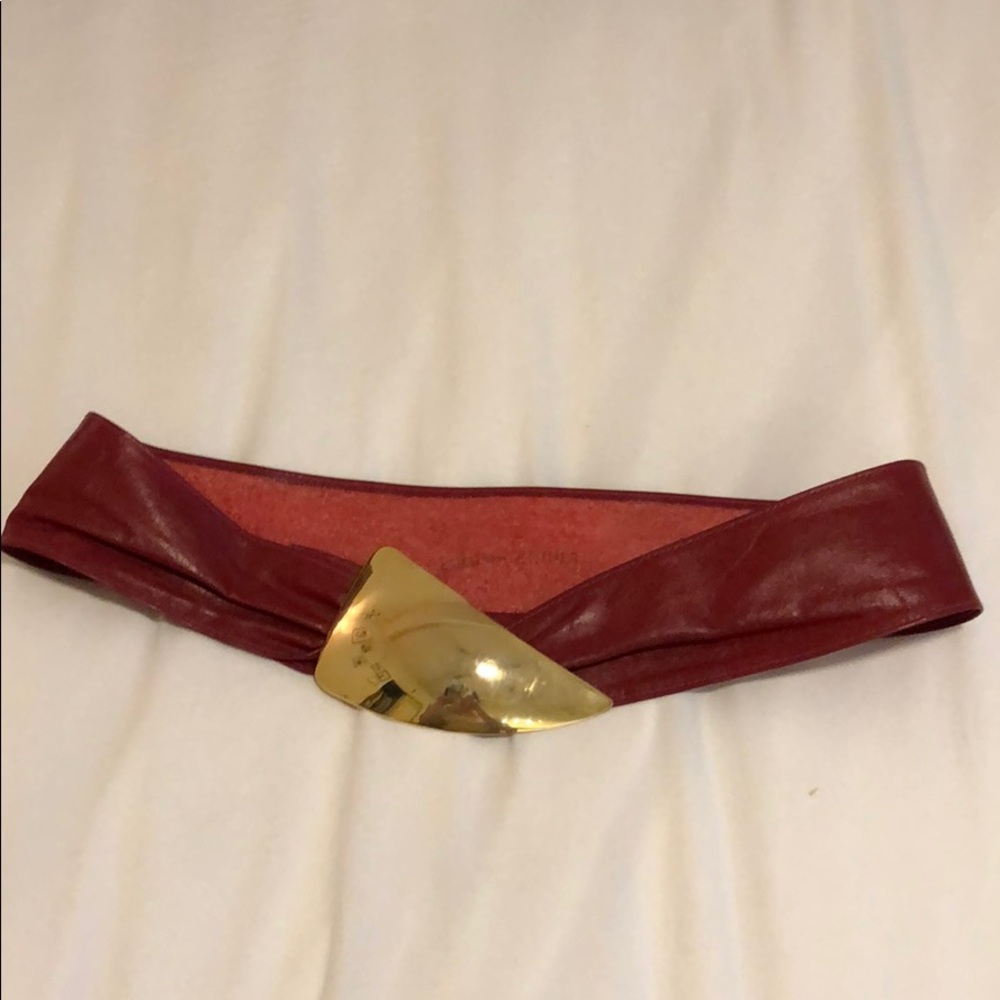 Vintage real leather red belt